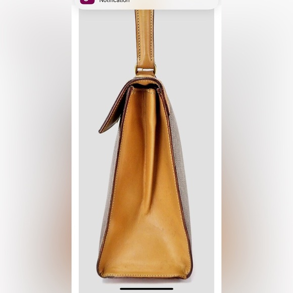 Celine Tan and Brown Patterned Satchel - Picture 3 of 11